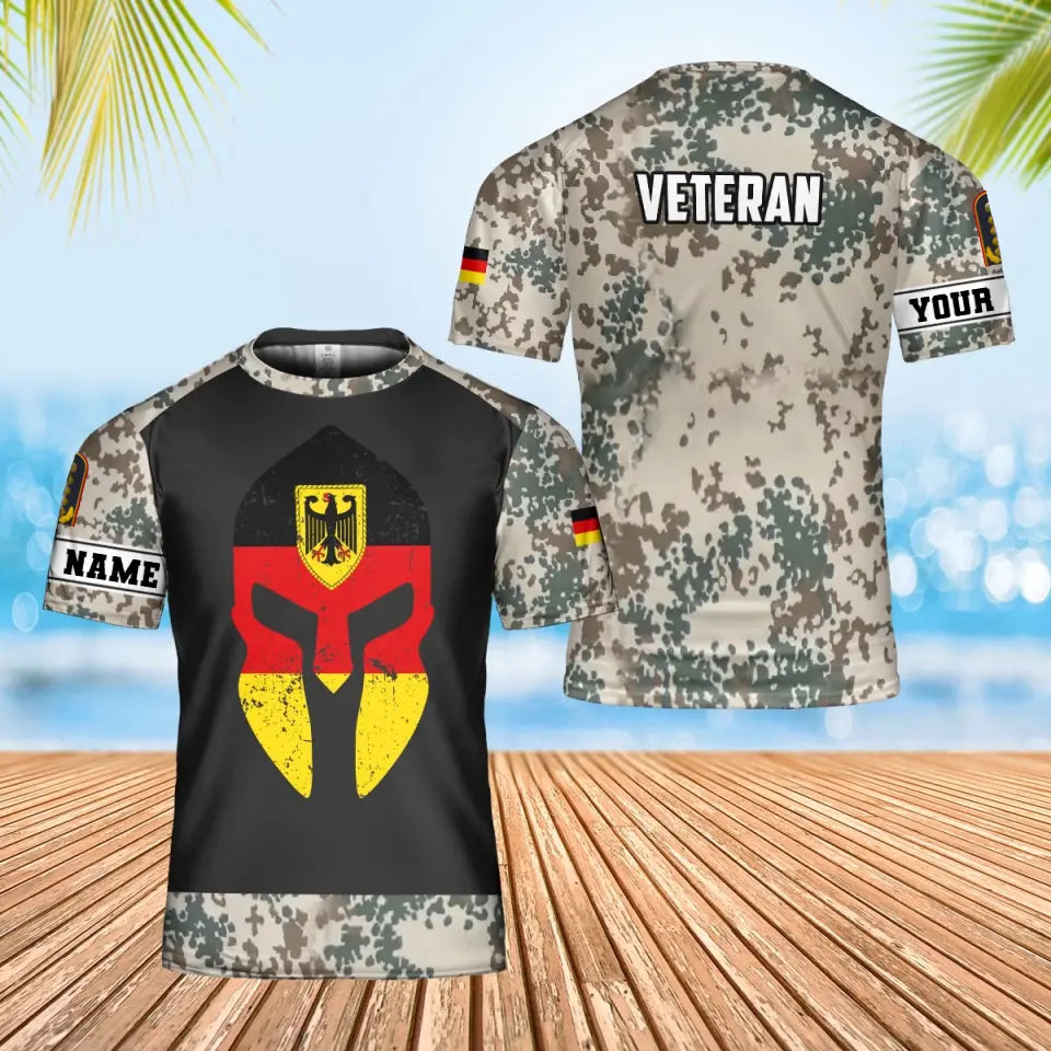 Personalized Germany Soldier/ Veteran Camo With Name And Rank T-Shirt 3D Printed - 1706918401