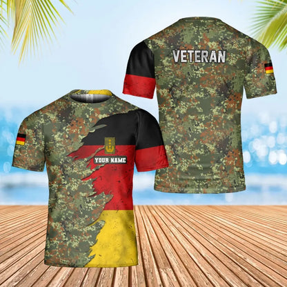Personalized Germany Soldier/ Veteran Camo With Name And Rank T-Shirt 3D Printed - 1707004803