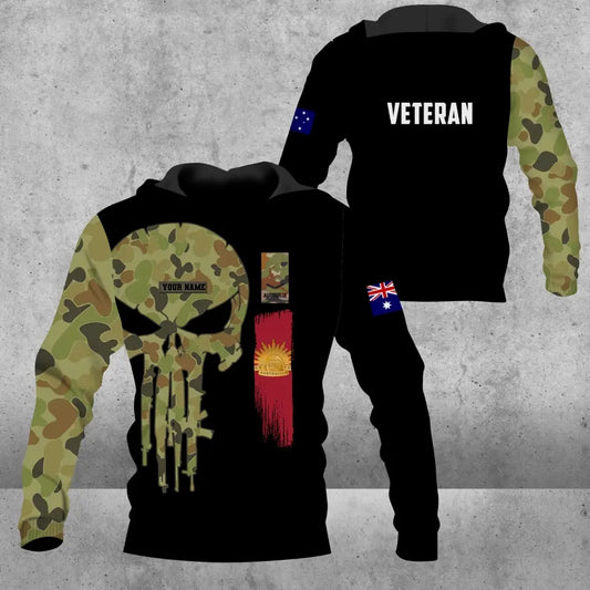Personalized Australia Soldier/ Veteran Camo With Name And Rank Hoodie 3D Printed - 1109230001