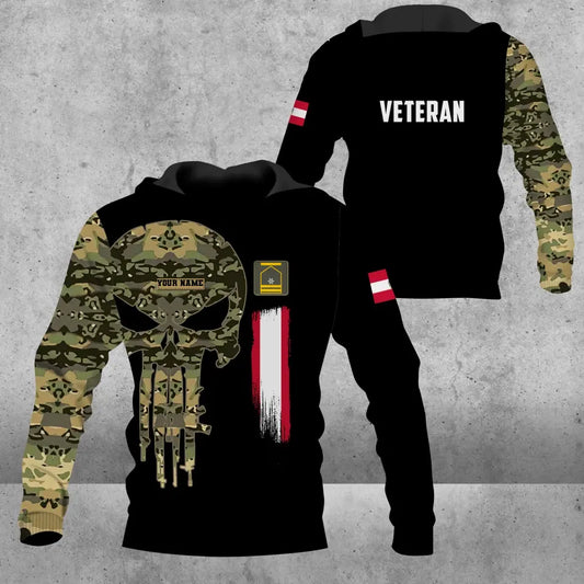 Personalized Austria Soldier/ Veteran Camo With Name And Rank Hoodie - 1109230001