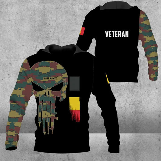 Personalized Belgium Soldier/ Veteran Camo With Name And Rank Hoodie 3D Printed - 1109230001