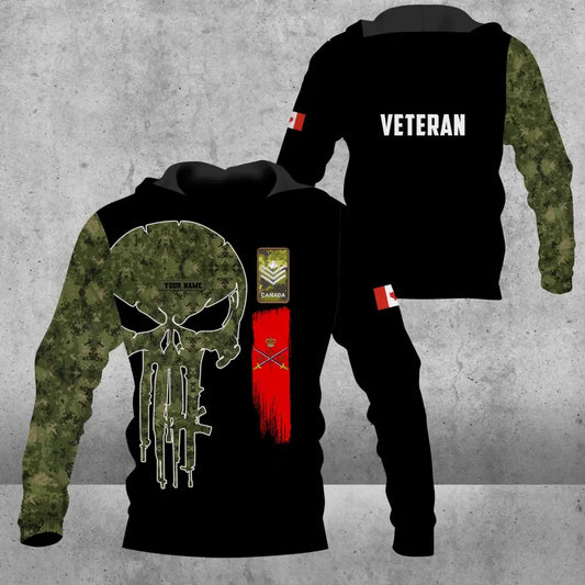 Personalized Canada Soldier/ Veteran Camo With Name And Rank Hoodie 3D Printed - 1109230001
