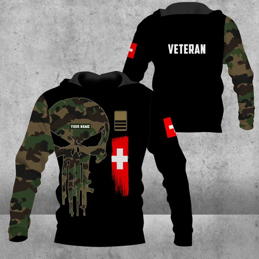 Personalized Swiss Soldier/ Veteran Camo With Name And Rank Hoodie - 1109230001