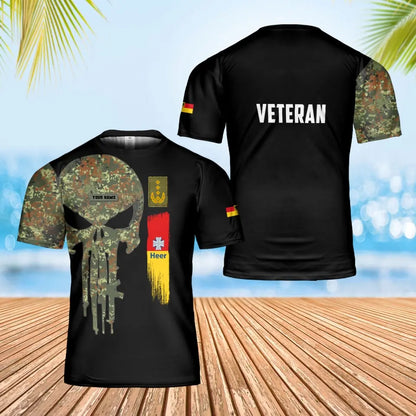 Personalisiertes T-Shirt mit Camouflage-Muster für deutsche Soldaten/Veteranen mit Namen und Rang, 3D-Druck – 0402240003