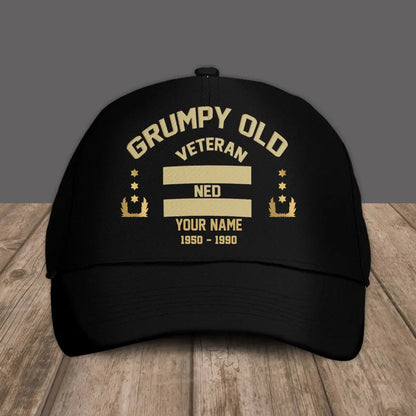 Personalized Rank And Name Netherlands Soldier/Veterans Camo Baseball Cap Grumpy Veteran - 16945632