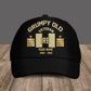 Casquette de baseball camouflage personnalisée avec rang et nom pour soldat/ancien combattant irlandais Grumpy Veteran - 1309230001