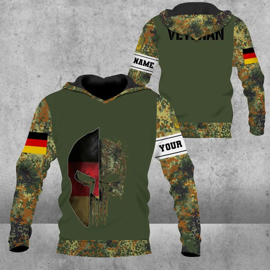 Personalized Germany Soldier/ Veteran Camo With Name And Rank Hoodie 3D Printed - 1609230001