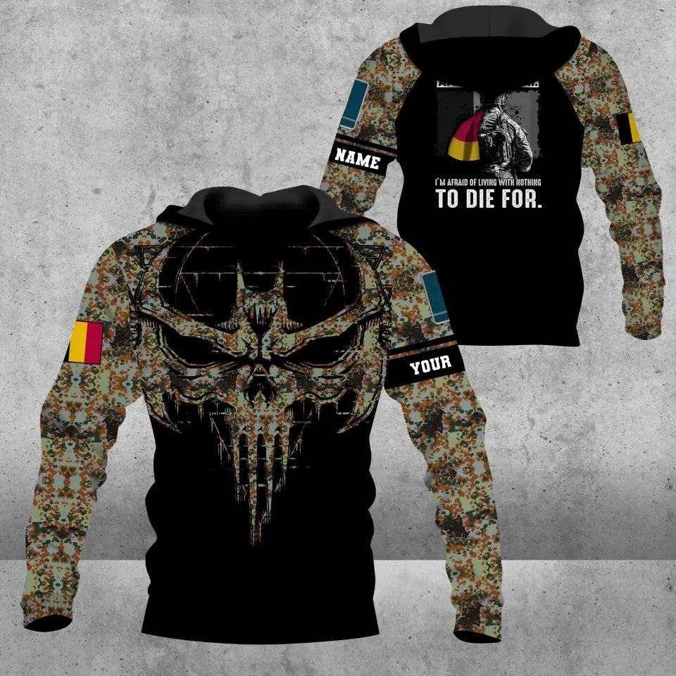 Personalized Belgium Soldier/ Veteran Camo With Name And Rank Hoodie 3D Printed - 16948224