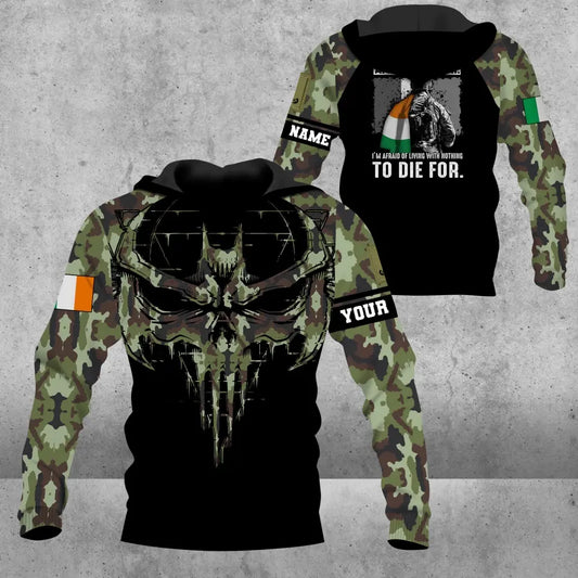 Personalized Ireland Soldier/ Veteran Camo With Name And Rank Hoodie 3D Printed - 1609230001