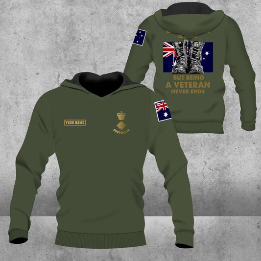 Personalized Australia Soldier/ Veteran Camo With Name And Rank Hoodie 3D Printed - 1809230001
