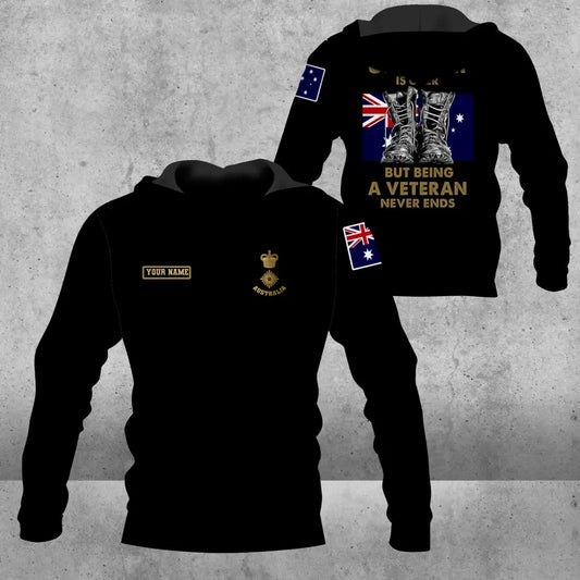 Personalized Australia Soldier/ Veteran Camo With Name And Rank Hoodie 3D Printed - 1809230002