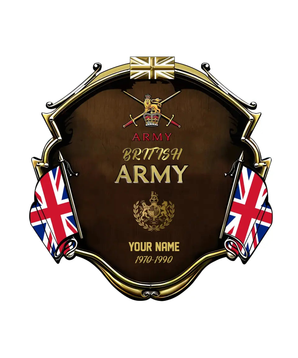 Personalized Rank Name And Year UK Soldier/Veterans Camo Cut Metal Sig ...
