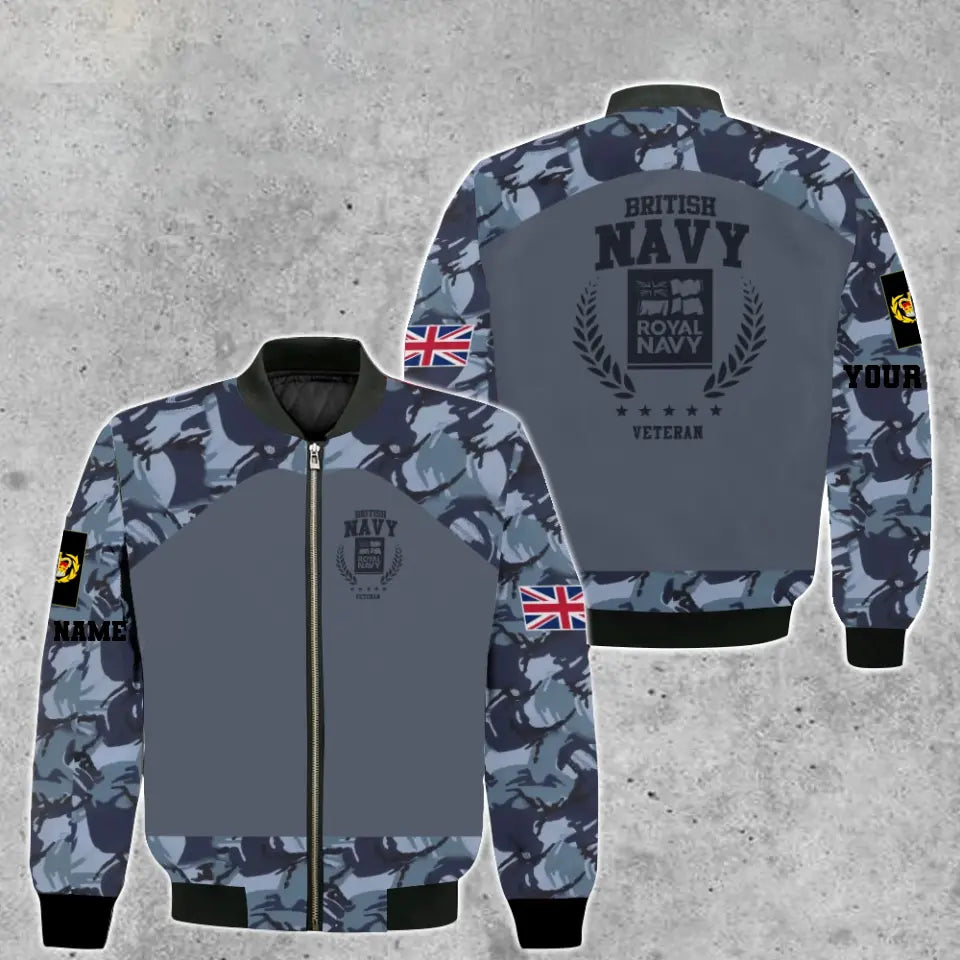 Personalized UK Soldier/ Veteran Camo With Name And Rank Bomber Jacket 3D Printed - 16949952