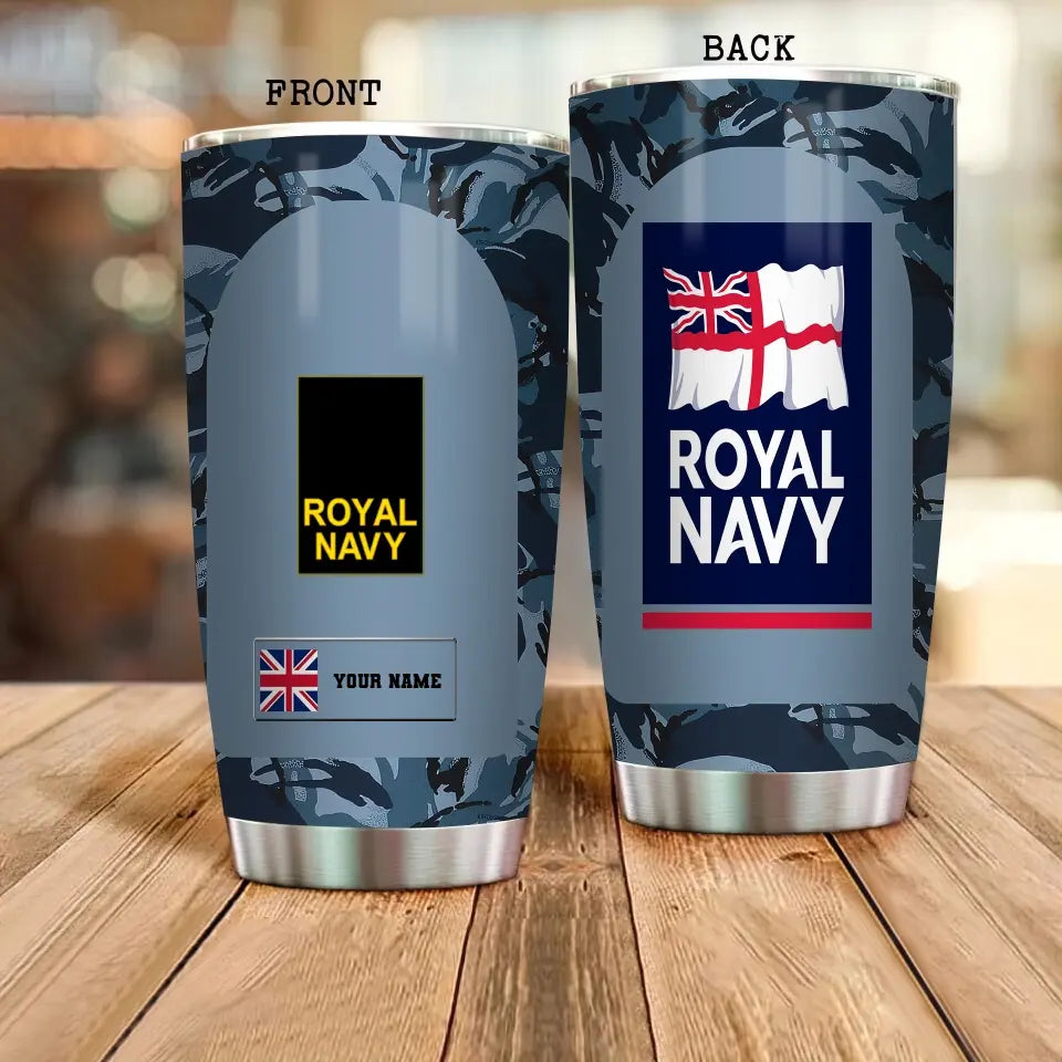 Personalized United Kingdom Veteran/ Soldier With Rank And Name Camo Tumbler All Over Printed 0202240001