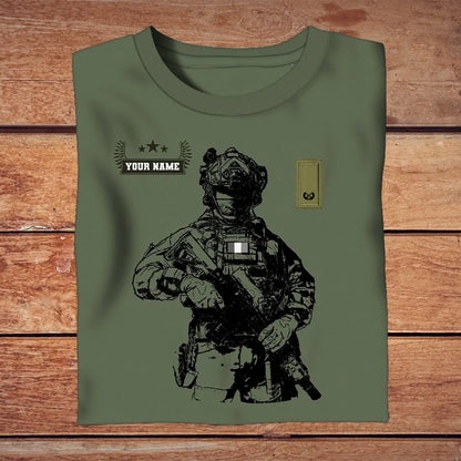 Personalized Ireland Soldier/ Veteran Camo With Name And Rank T-Shirt 3D Printed - 16957728