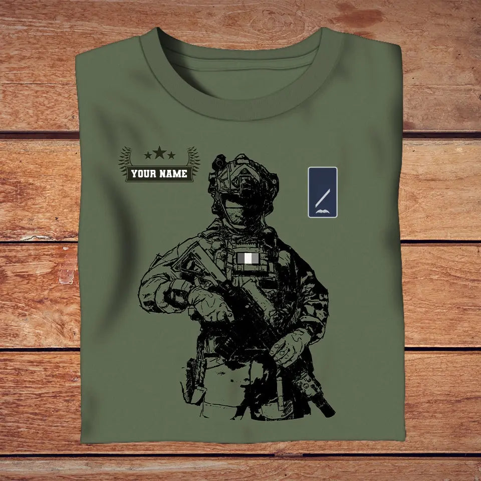 Personalized Ireland Soldier/ Veteran Camo With Name And Rank T-Shirt 3D Printed - 16957728