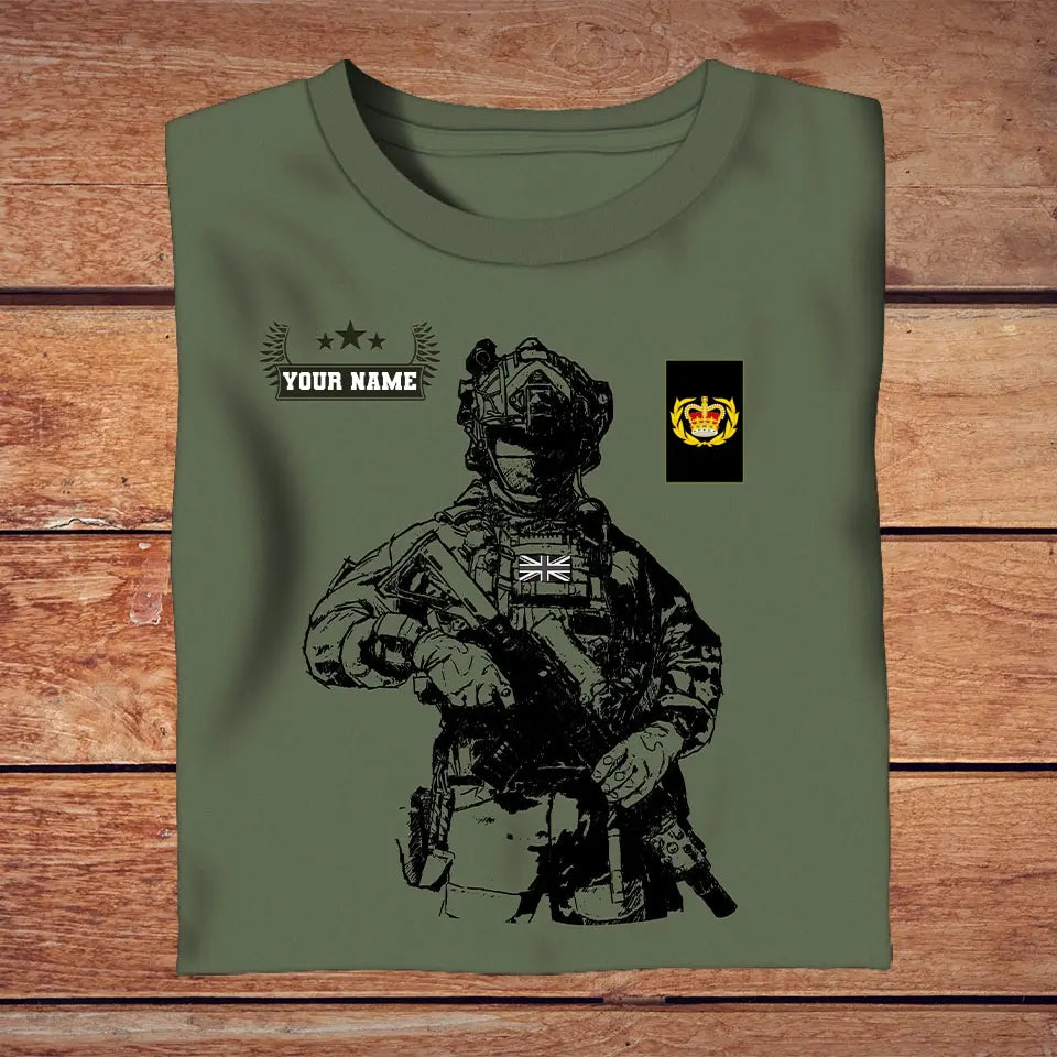 Personalized UK Soldier/ Veteran Camo With Name And Rank T-shirt 3D Printed - 2709230001
