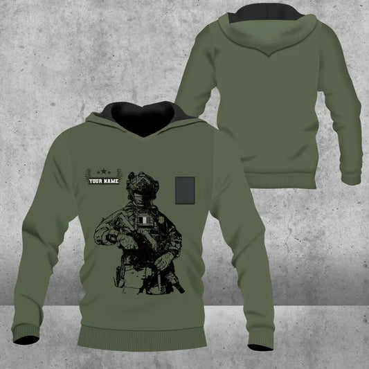 Personalized Belgium Soldier/ Veteran Camo With Name And Rank Hoodie 3D Printed - 2709230001