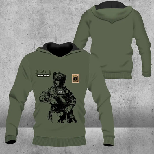 Personalized UK Soldier/ Veteran Camo With Name And Rank Hoodie 3D Printed - 16957728