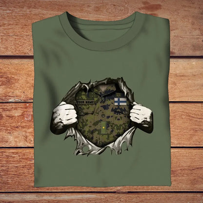 Personalized Finland Soldier/ Veteran Camo With Name And Rank T-Shirt 3D Printed - 2809230001