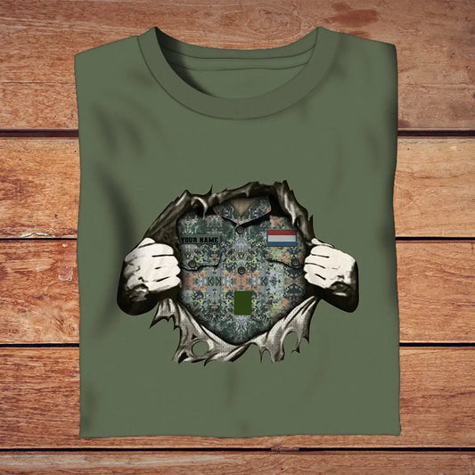 Personalized Netherlands Soldier/ Veteran Camo With Name And Rank T-Shirt 3D Printed - 2809230001