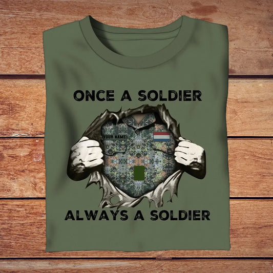 Personalized Netherlands Soldier/ Veteran Camo With Name And Rank T-Shirt 3D Printed - 2909230001