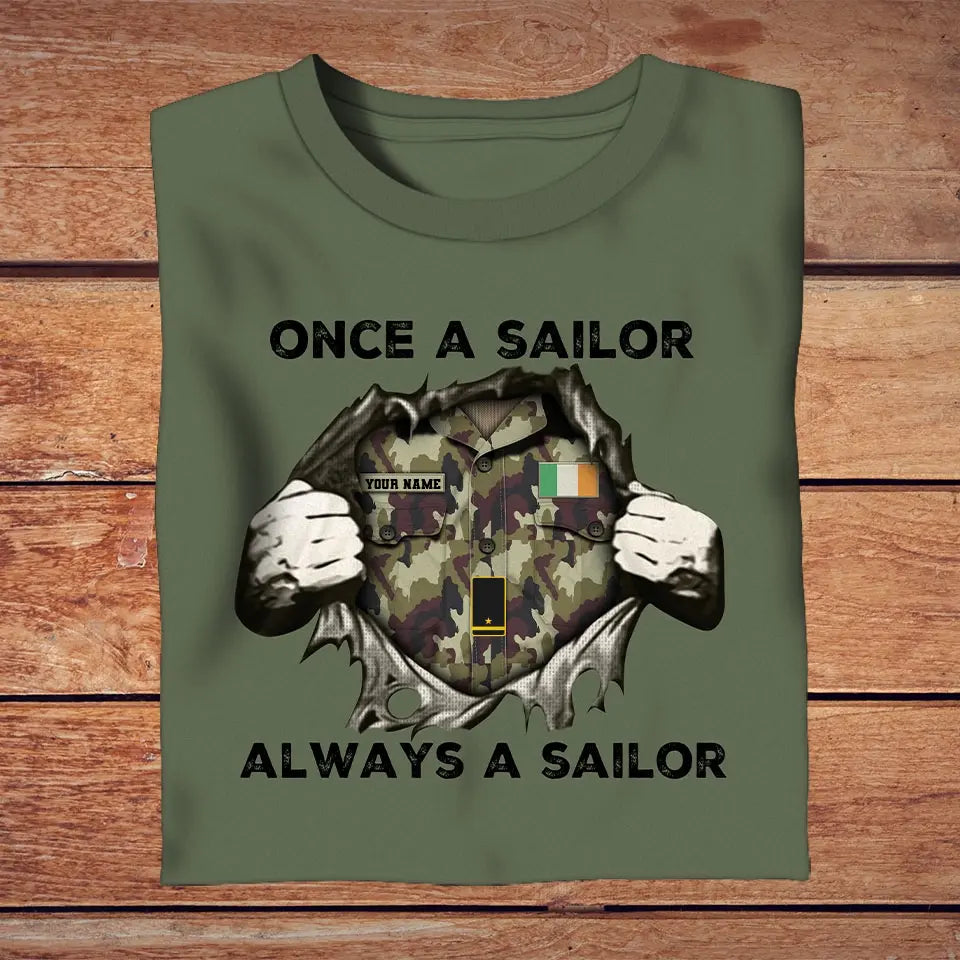 Personalized Ireland Soldier/ Veteran Camo With Name And Rank T-Shirt 3D Printed - 16959456