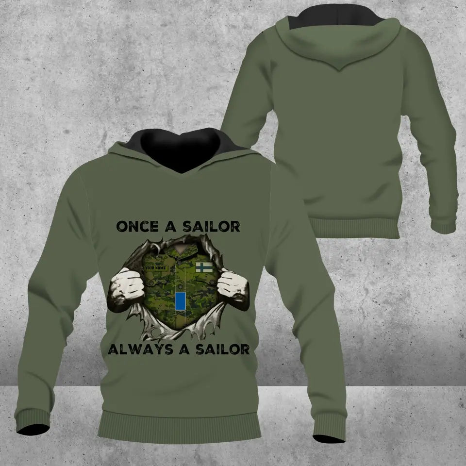 Personalized Finland Soldier/ Veteran Camo With Name And Rank Hoodie 3D Printed - 16959456