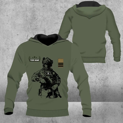 Sweat à capuche personnalisé avec nom et grade de soldat/vétéran suisse - 16957728