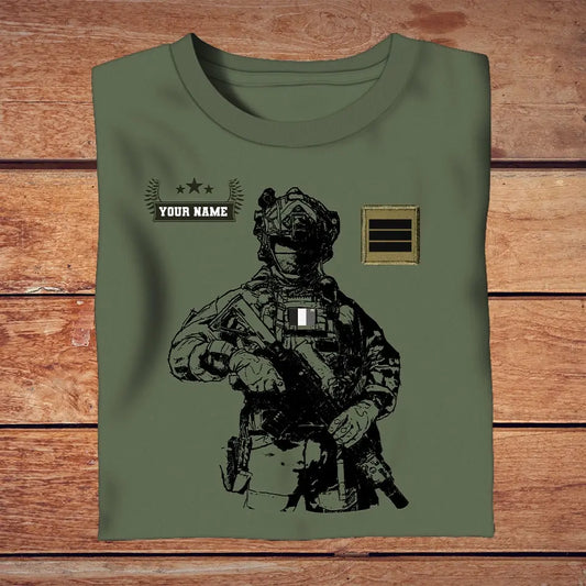 Personalized France Soldier/ Veteran With Name And Rank T-shirt 3D Printed - 3009230001