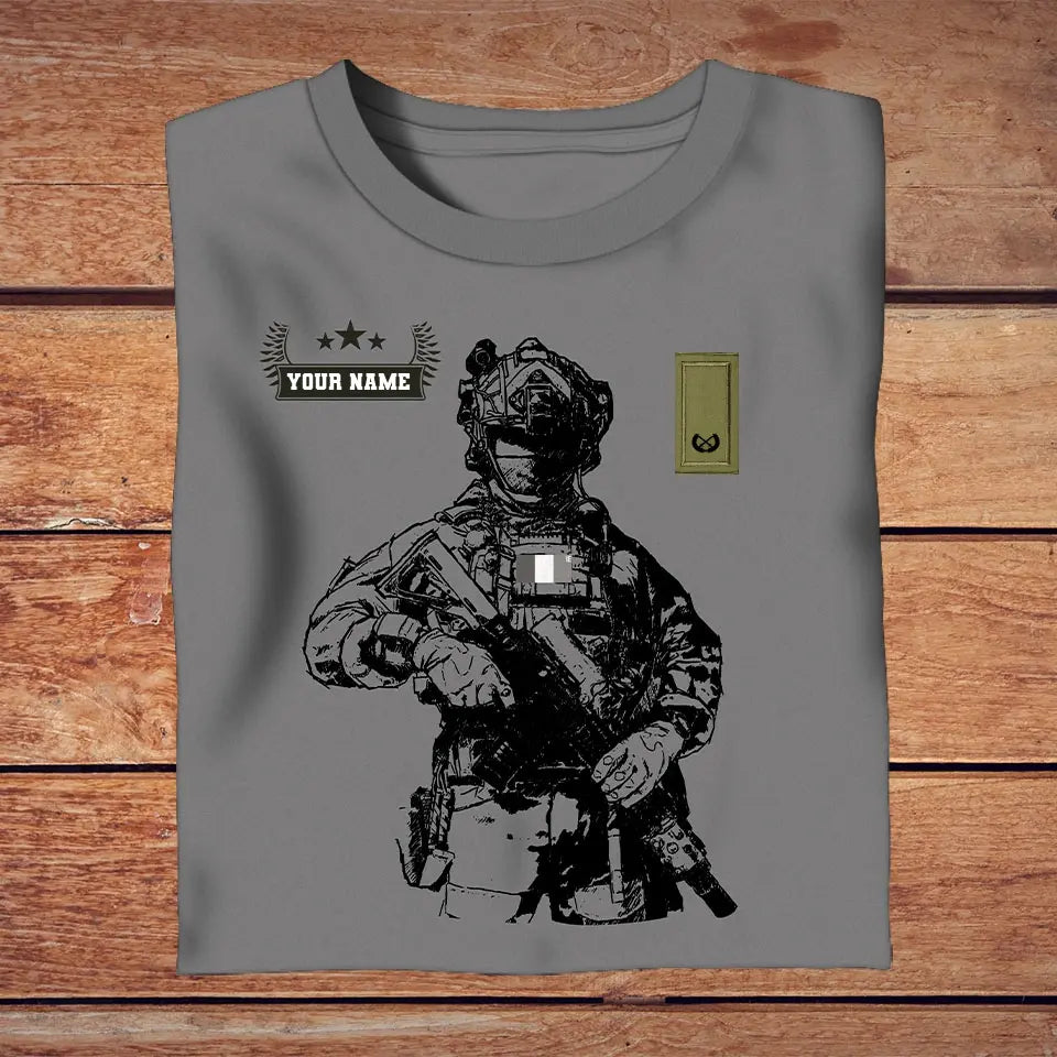 Personalized Ireland Soldier/ Veteran With Name And Rank T-shirt 3D Printed - 16960320