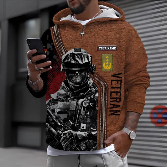 Personalized Germany Soldier/ Veteran Camo With Name And Rank Hoodie - 0310230001