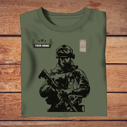 Personalized Denmark Soldier/ Veteran With Name And Rank T-shirt 3D Printed - 0210230001