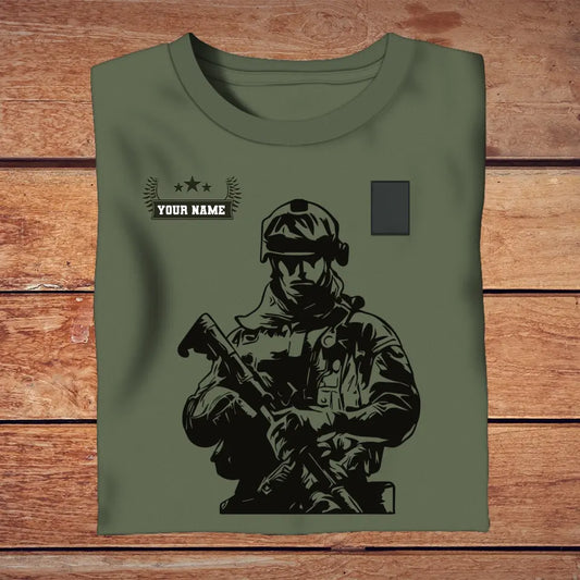 Personalized Belgium Soldier/ Veteran With Name And Rank T-shirt 3D Printed - 0210230001