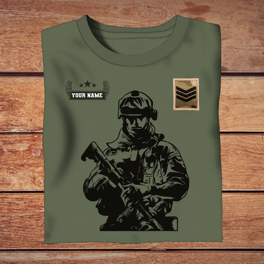 Personalized UK Soldier/ Veteran With Name And Rank T-shirt 3D Printed - 16962048