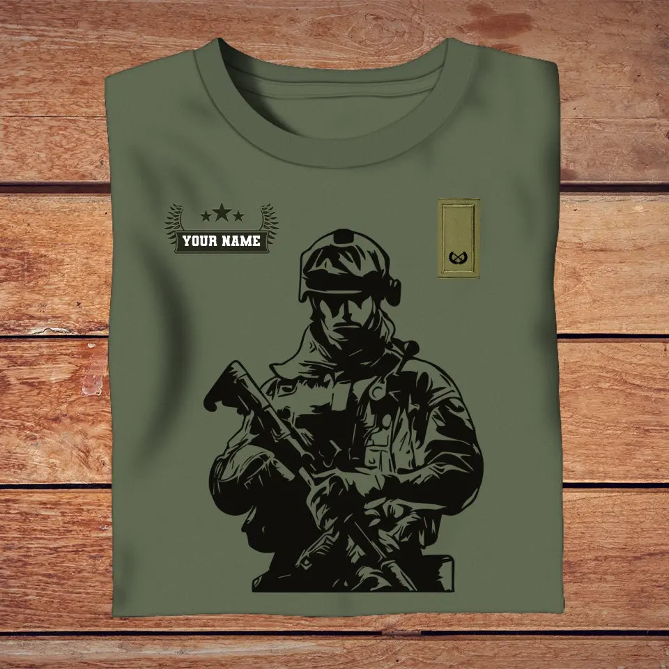 Personalized Ireland Soldier/ Veteran With Name And Rank T-shirt 3D Printed - 0210230001