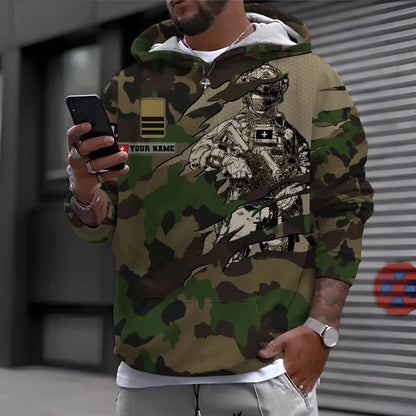 Personalized Swiss Soldier/ Veteran Camo With Name And Rank Hoodie - 1696291203
