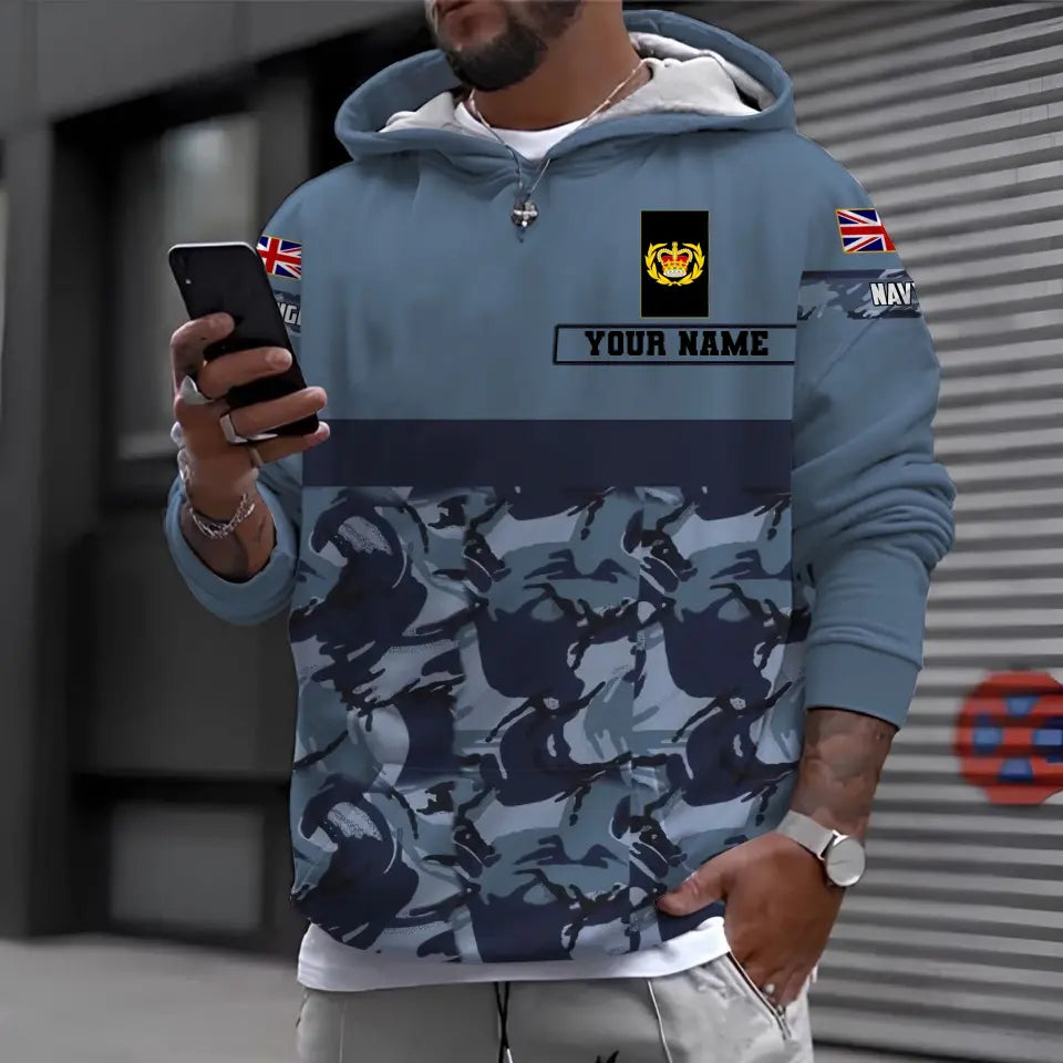 Personalized UK Soldier/ Veteran Camo With Name And Rank Hoodie 3D Printed - 04102300010