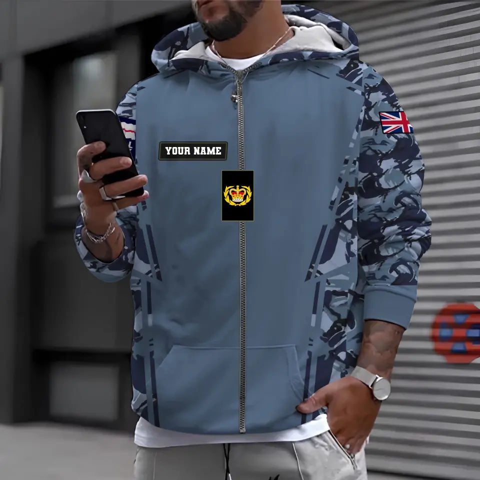 Personalized UK Soldier/ Veteran Camo With Name And Rank Hoodie 3D Printed - 1696377611