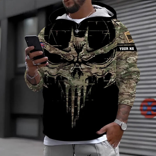 Personalized UK Soldier/ Veteran Camo With Name And Rank Hoodie 3D Printed - 1696377612
