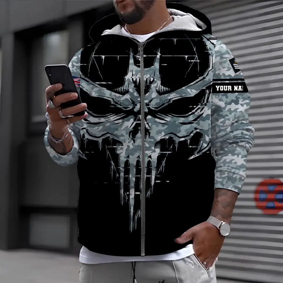 Personalized UK Soldier/ Veteran Camo With Name And Rank Hoodie 3D Printed - 1696377612