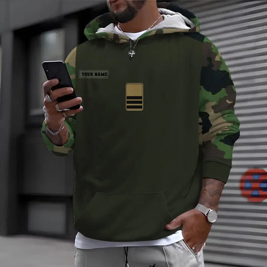Sweat à capuche personnalisé avec nom et grade de soldat/vétéran suisse - 1696291204