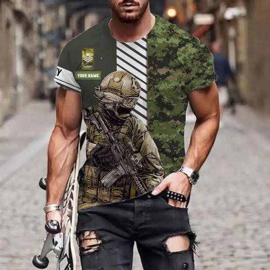 Personalized Canada Soldier/ Veteran Camo With Name And Rank T-shirt 3D Printed - 0510230003