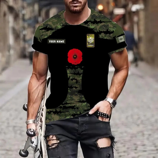 Personalized Canada Soldier/ Veteran Camo With Name And Rank T-shirt 3D Printed - 0510230004
