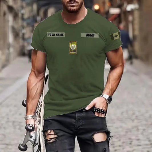 Personalized Canada Soldier/ Veteran Camo With Name And Rank T-shirt 3D Printed - 0510230006
