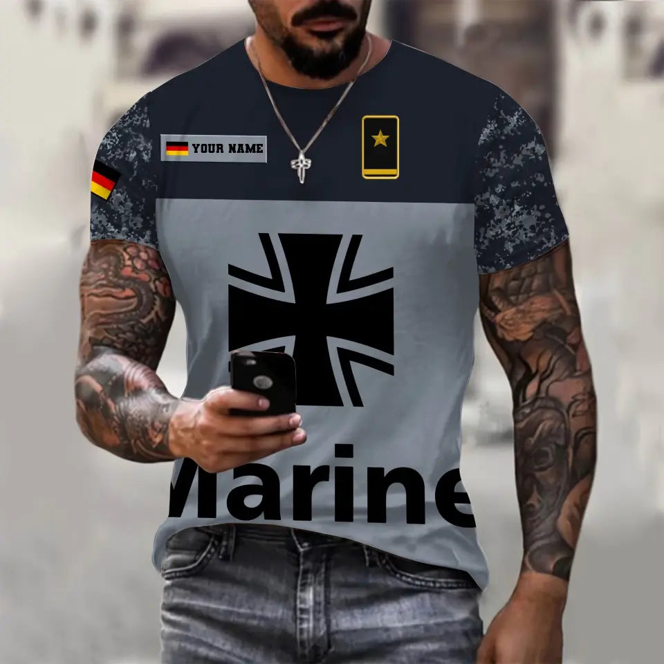 Personalized Germany Soldier/ Veteran Camo With Name And Rank T-shirt 3D Printed - 0310230003