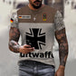 T-shirt personnalisé avec camouflage soldat/vétéran allemand avec nom et grade imprimé en 3D - 0310230003