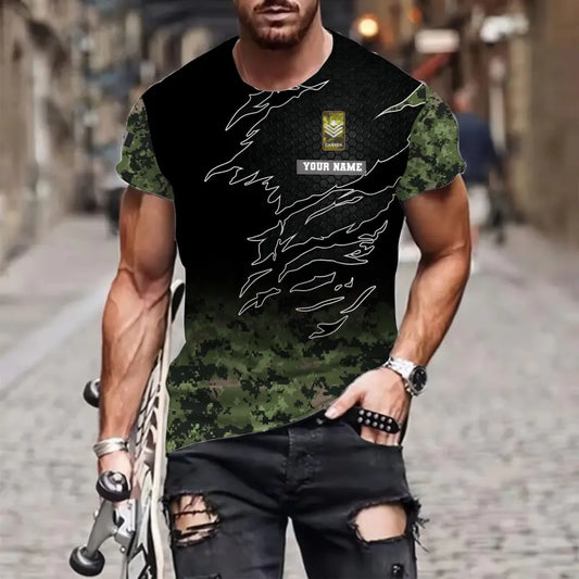 Personalized Canada Soldier/ Veteran Camo With Name And Rank T-shirt 3D Printed - 0510230007