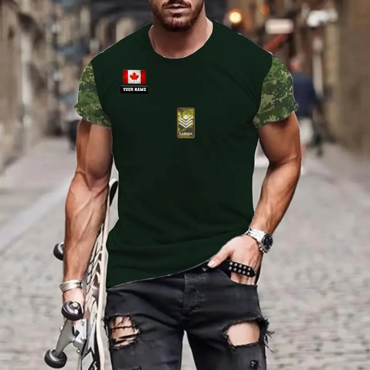 Personalized Canada Soldier/ Veteran Camo With Name And Rank T-shirt 3D Printed - 0510230015