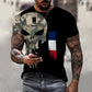 Personalized France Soldier/ Veteran Camo With Name And Rank T-shirt 3D Printed - 0310230008